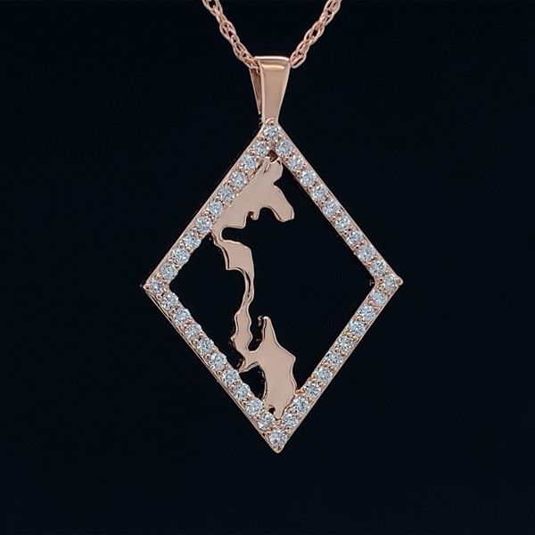 Custom Whidbey Island Diamond Rhombus Pendant Geralds Jewelry Oak Harbor, WA