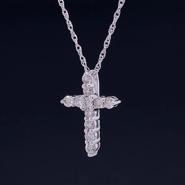 Natural Diamond Cross Pendant Image 2 Geralds Jewelry Oak Harbor, WA