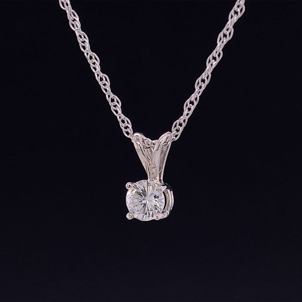 Round Brilliant Cut Diamond Solitaire Pendant,  .22Ct Image 2 Geralds Jewelry Oak Harbor, WA