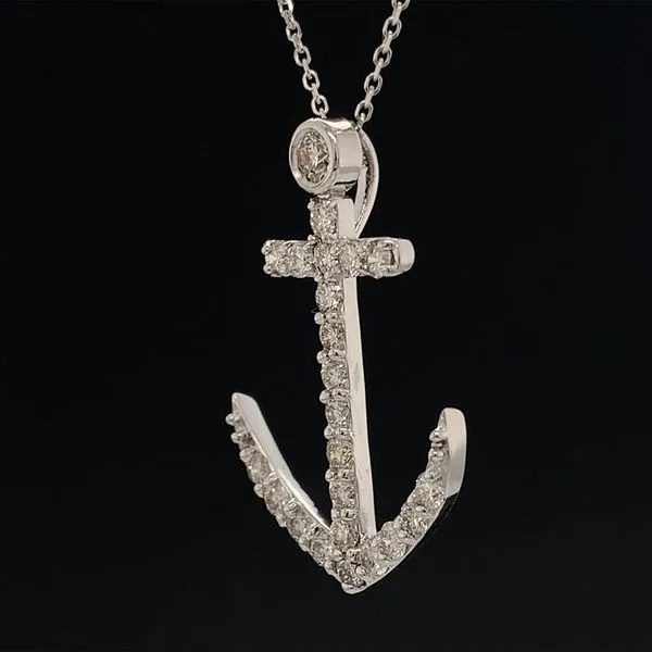 Diamond Anchor Pendant Image 3 Geralds Jewelry Oak Harbor, WA