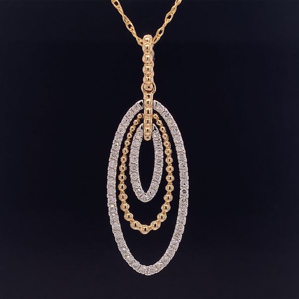 Two Tone Multi-Oval Diamond Pendant Geralds Jewelry Oak Harbor, WA
