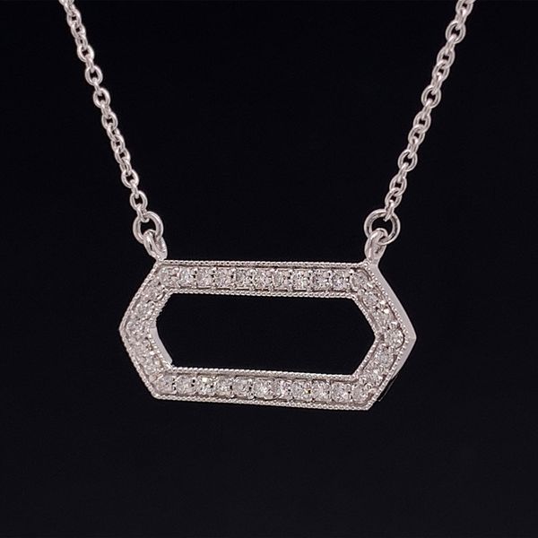 Diamond Geometric Station Pendant Image 2 Geralds Jewelry Oak Harbor, WA