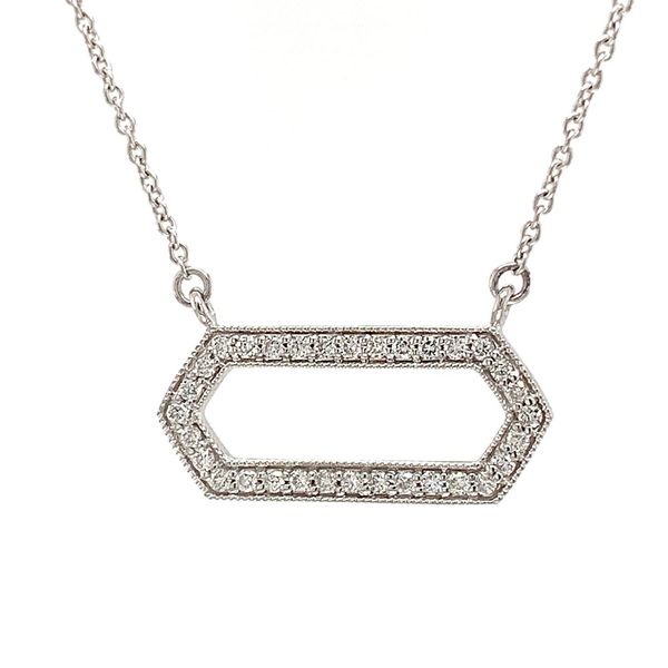 Diamond Geometric Station Pendant Image 3 Geralds Jewelry Oak Harbor, WA