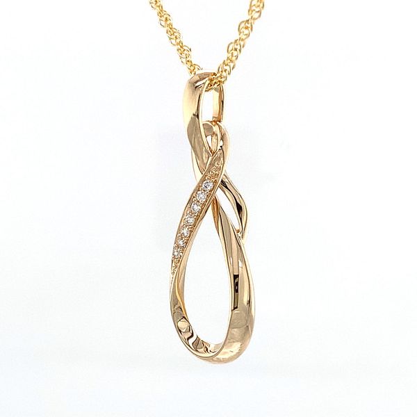 Yellow Gold Infinity Inspired Diamond Pendant Image 3 Geralds Jewelry Oak Harbor, WA