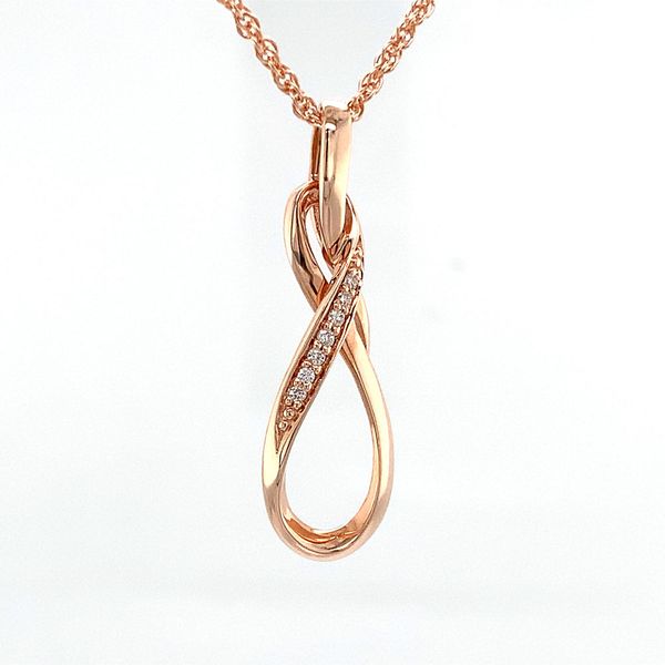 Rose Gold Infinity Inspired Diamond Pendant Image 3 Geralds Jewelry Oak Harbor, WA