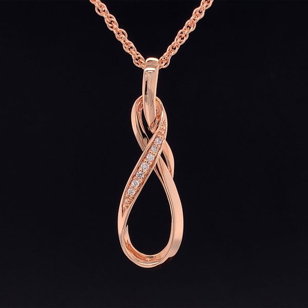 Rose Gold Infinity Inspired Diamond Pendant Geralds Jewelry Oak Harbor, WA