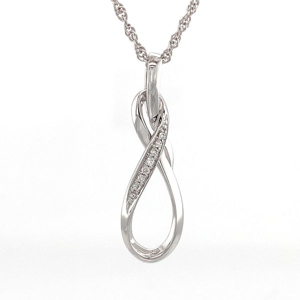 White Gold Infinity Inspired Diamond Pendant Image 3 Geralds Jewelry Oak Harbor, WA