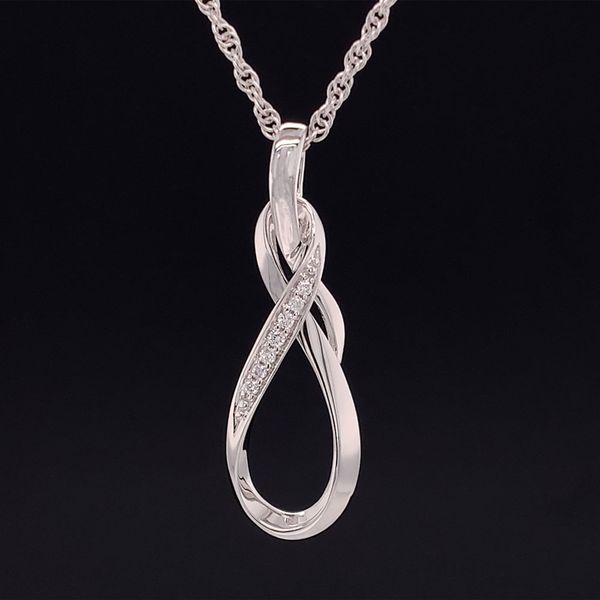 White Gold Infinity Inspired Diamond Pendant Geralds Jewelry Oak Harbor, WA