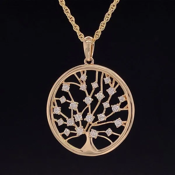Yellow Gold Diamond Tree Penadant Geralds Jewelry Oak Harbor, WA