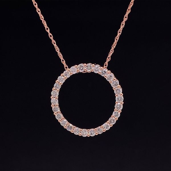 Rose Gold Diamond Circle Pendant Geralds Jewelry Oak Harbor, WA