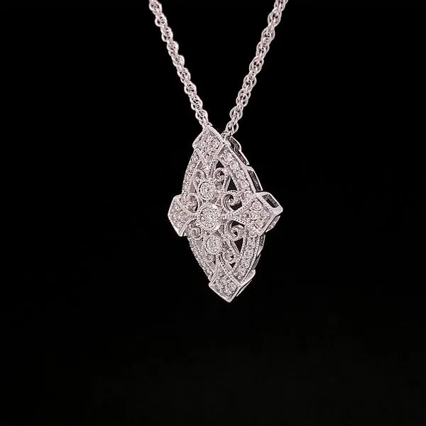 Vintage Inspired Diamond Slide Pendant Image 3 Geralds Jewelry Oak Harbor, WA