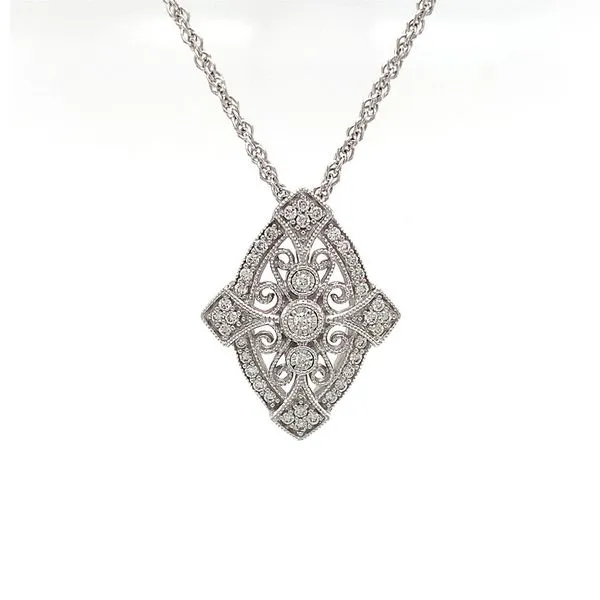Vintage Inspired Diamond Slide Pendant Image 4 Geralds Jewelry Oak Harbor, WA
