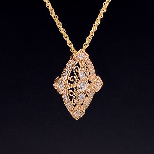 Vintage Inspired Diamond Slide Pendant Image 2 Geralds Jewelry Oak Harbor, WA
