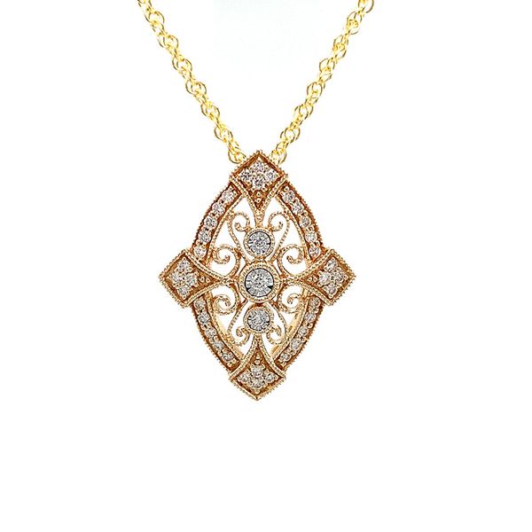 Vintage Inspired Diamond Slide Pendant Image 4 Geralds Jewelry Oak Harbor, WA