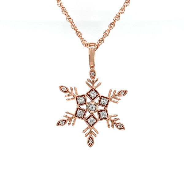 Diamond Snowflake Pendant Image 4 Geralds Jewelry Oak Harbor, WA