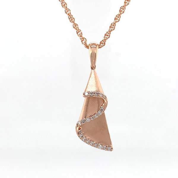 Waves Of Gold And Diamond Pendant Image 4 Geralds Jewelry Oak Harbor, WA