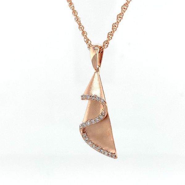 Waves Of Gold And Diamond Pendant Image 5 Geralds Jewelry Oak Harbor, WA