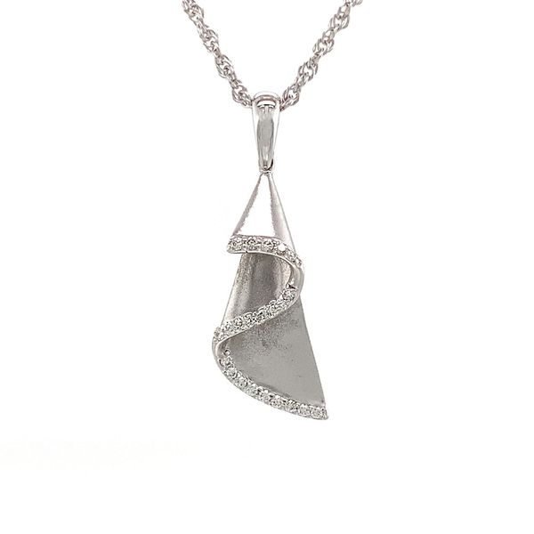 Waves Of Gold And Diamond Pendant Image 4 Geralds Jewelry Oak Harbor, WA