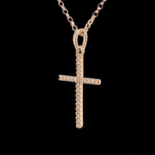 Yellow Gold Diamond Cross Fashion Necklace Image 2 Geralds Jewelry Oak Harbor, WA