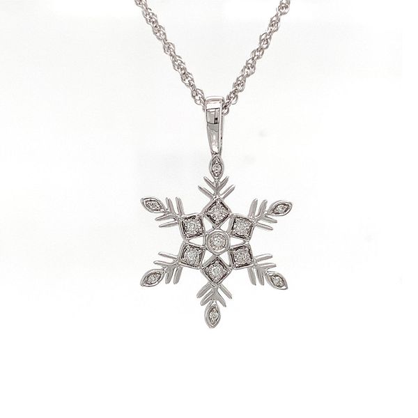 Diamond Snowflake Pendant Image 3 Geralds Jewelry Oak Harbor, WA
