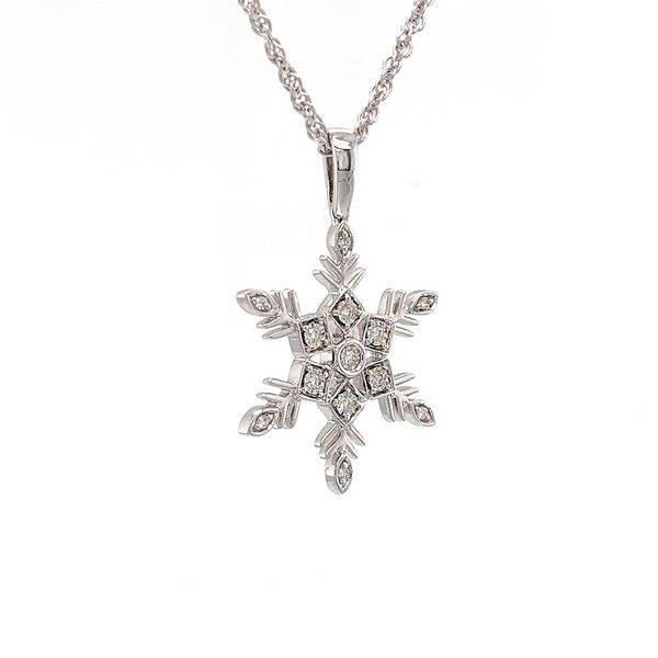 Diamond Snowflake Pendant Image 4 Geralds Jewelry Oak Harbor, WA