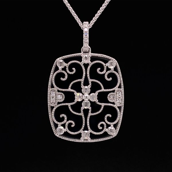 Vintage Inspired Diamond And Onyx Pendant Geralds Jewelry Oak Harbor, WA