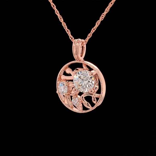 Olive Leaf Inspired Pendant With Natural Hearts & Arrows Cut Diamonds Image 3 Geralds Jewelry Oak Harbor, WA