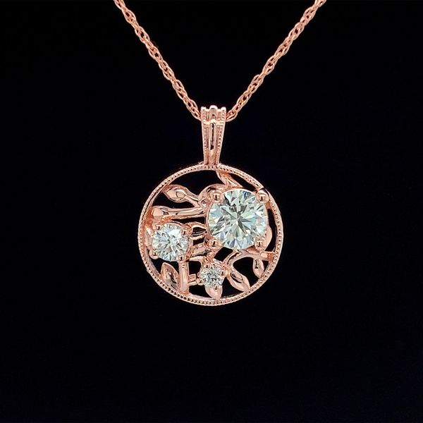 Olive Leaf Inspired Pendant With Natural Hearts & Arrows Cut Diamonds Geralds Jewelry Oak Harbor, WA