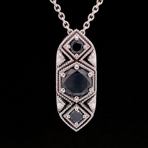 Vintage Inspired Three Stone Black Diamond Pendant Geralds Jewelry Oak Harbor, WA