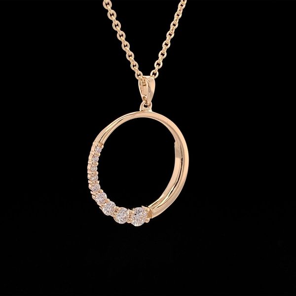 Yellow Gold Diamond Circle Necklace Image 2 Geralds Jewelry Oak Harbor, WA