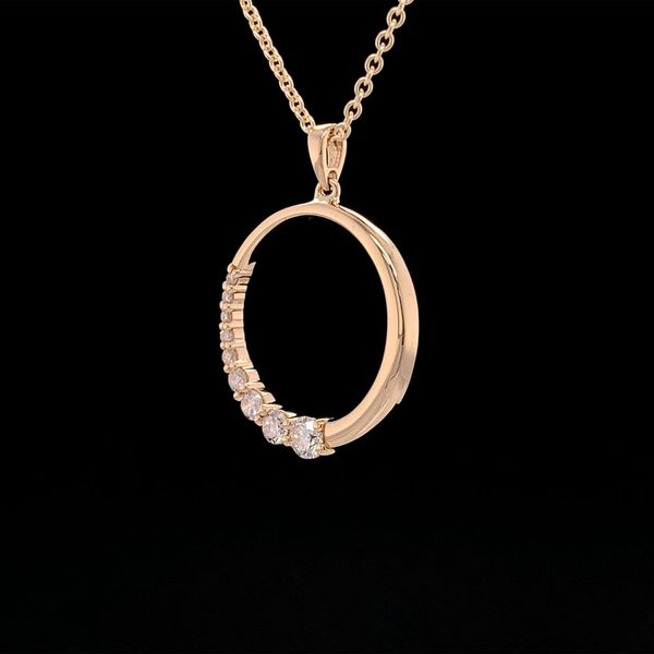 Yellow Gold Diamond Circle Necklace Image 3 Geralds Jewelry Oak Harbor, WA