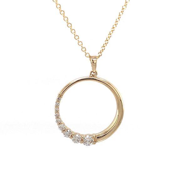 Yellow Gold Diamond Circle Necklace Image 4 Geralds Jewelry Oak Harbor, WA