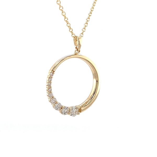 Yellow Gold Diamond Circle Necklace Image 5 Geralds Jewelry Oak Harbor, WA