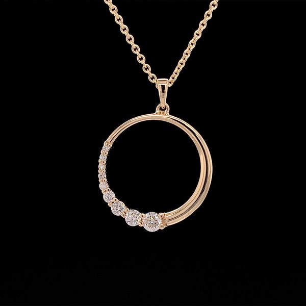 Yellow Gold Diamond Circle Necklace Geralds Jewelry Oak Harbor, WA