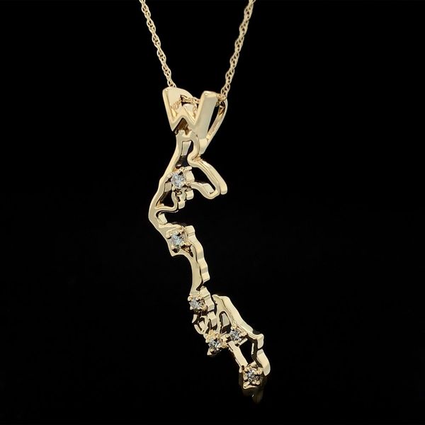 Custom Whidbey Island Outline Diamond Pendant Image 2 Geralds Jewelry Oak Harbor, WA