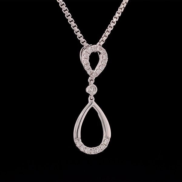 White Gold Teardrop Diamond Pendant Image 3 Geralds Jewelry Oak Harbor, WA