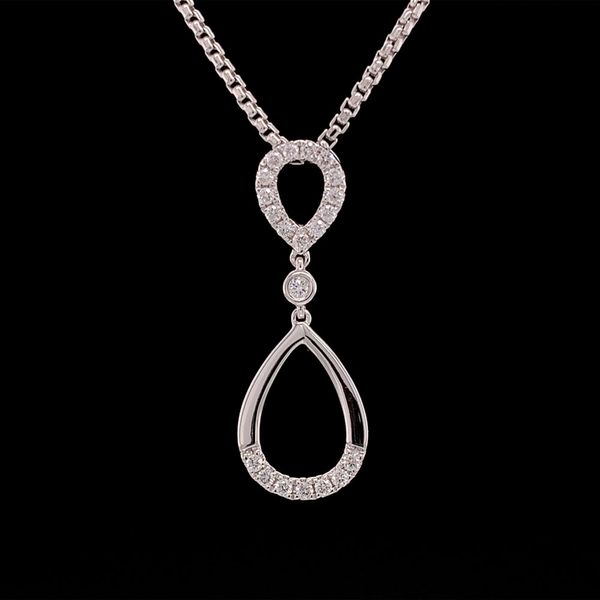 White Gold Teardrop Diamond Pendant Geralds Jewelry Oak Harbor, WA