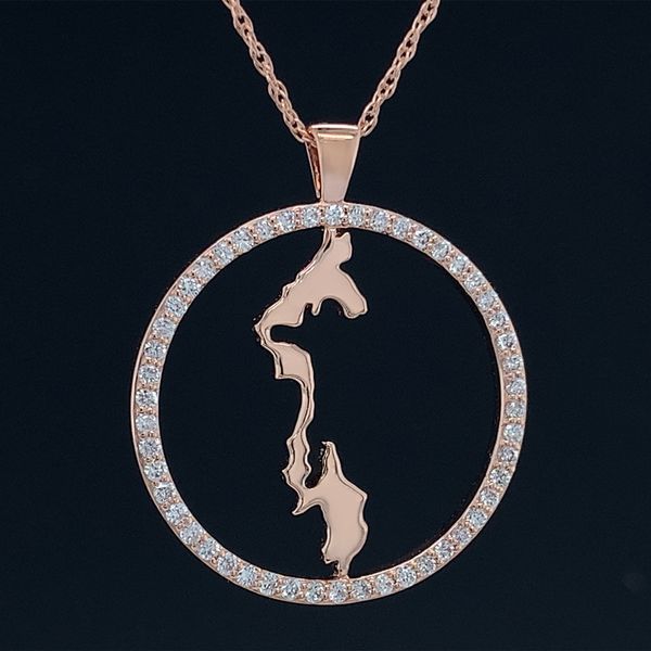 Custom Whidbey Island Diamond Circle Pendant Geralds Jewelry Oak Harbor, WA
