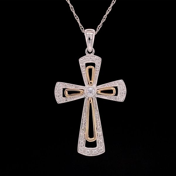Two Tone Diamond Cross Pendant Geralds Jewelry Oak Harbor, WA