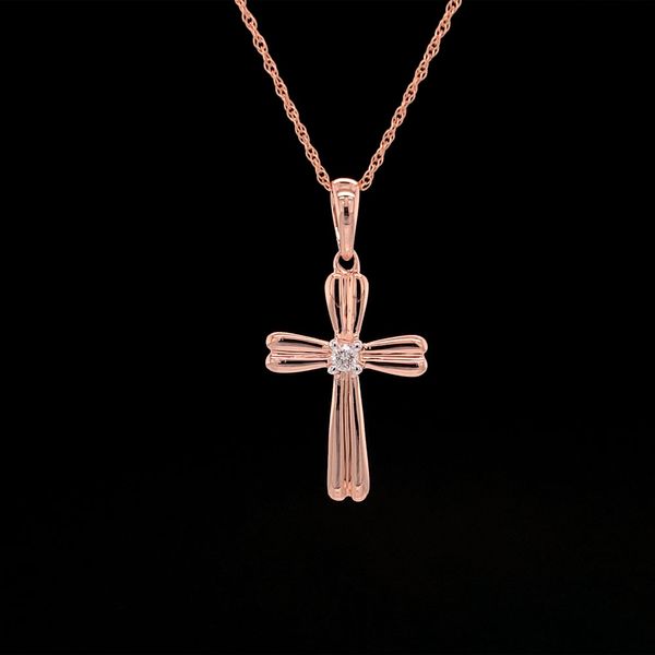 Rose Gold Diamond Cross Pendant Geralds Jewelry Oak Harbor, WA