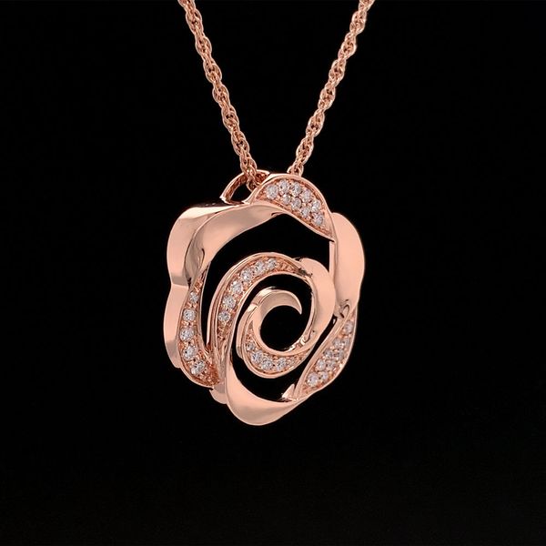 Natural Diamond Flower Slide Pendant Image 2 Geralds Jewelry Oak Harbor, WA