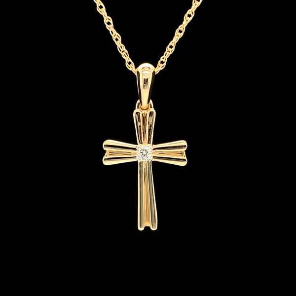 Yellow Gold Diamond Cross Pendant Geralds Jewelry Oak Harbor, WA
