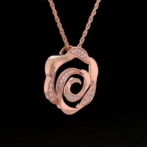Natural Diamond Flower Slide Pendant Image 2 Geralds Jewelry Oak Harbor, WA