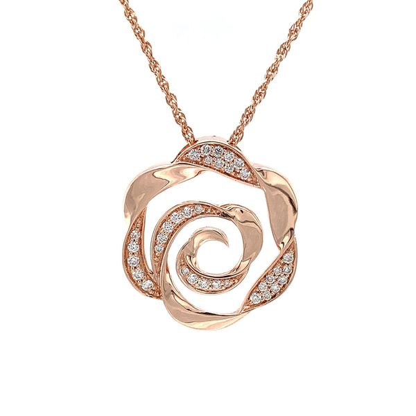 Natural Diamond Flower Slide Pendant Image 4 Geralds Jewelry Oak Harbor, WA