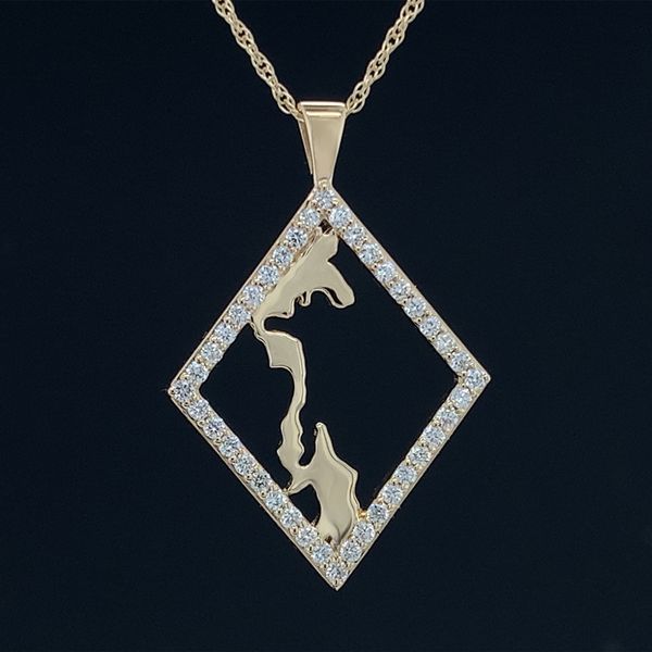 Custom Whidbey Island Diamond Rhombus Pendant Geralds Jewelry Oak Harbor, WA