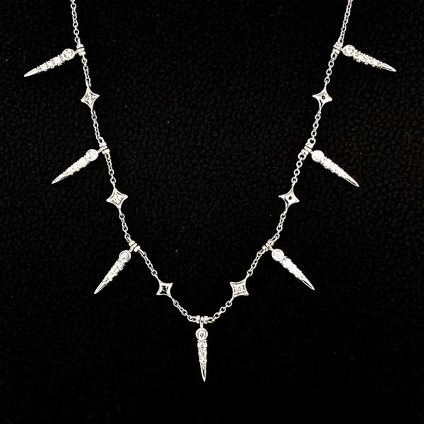 Gabriel & Co Alternating Diamond Spike Necklace Geralds Jewelry Oak Harbor, WA
