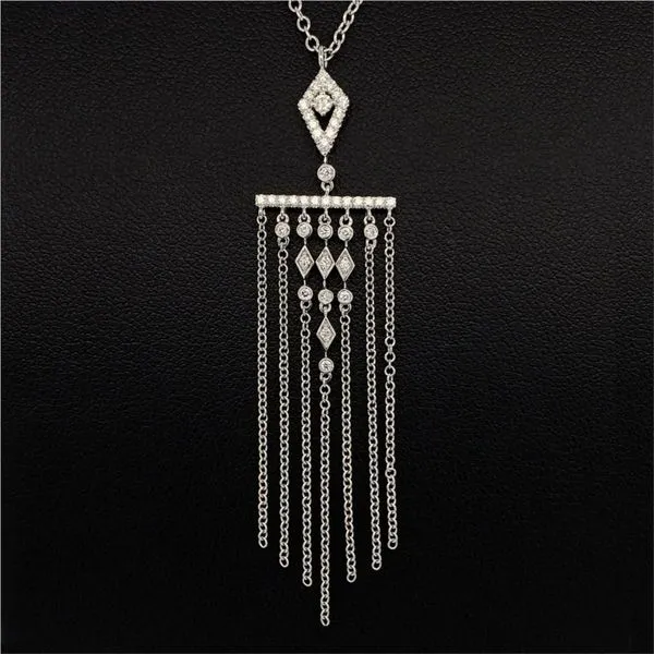 Gabriel & Co. Fringe Diamond Pendant Necklace Geralds Jewelry Oak Harbor, WA