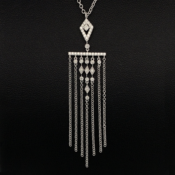 Gabriel & Co. Fringe Diamond Pendant Necklace Geralds Jewelry Oak Harbor, WA