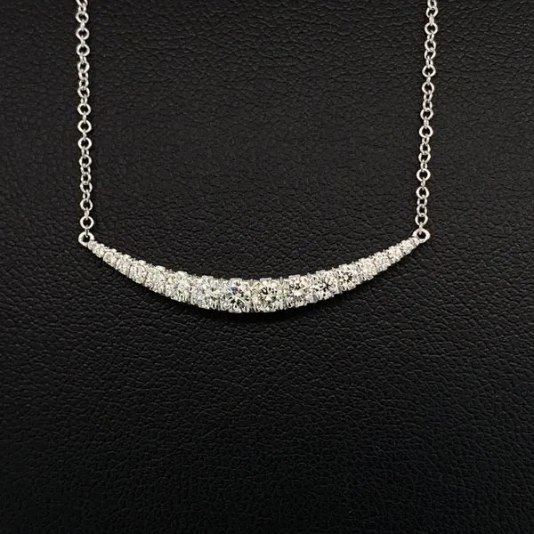 Gabriel & Co. Curved Diamond Bar Necklace Geralds Jewelry Oak Harbor, WA