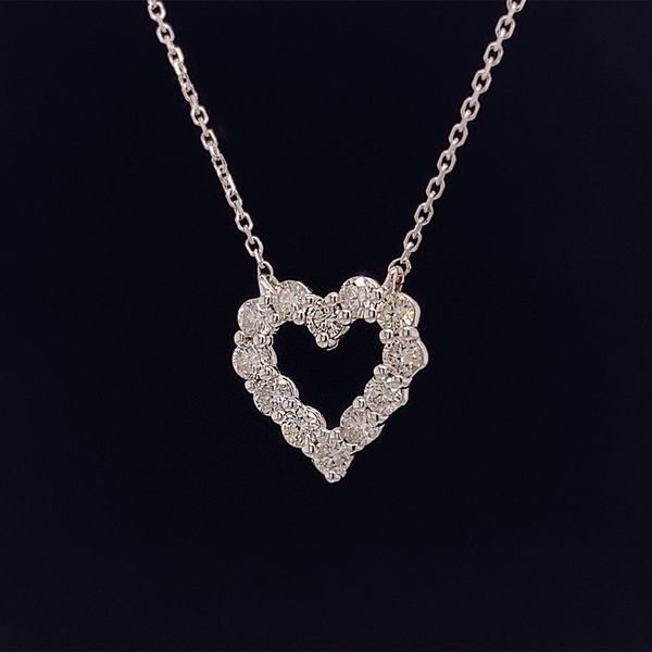 Stationary Diamond Heart Necklace Image 2 Geralds Jewelry Oak Harbor, WA